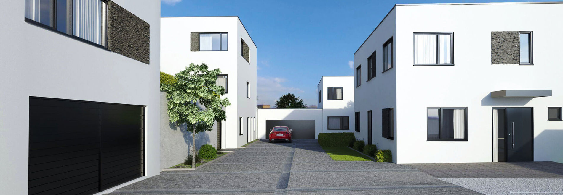 3D-Visualisierung von mehreren Einfamilienhäusern - Architekturprojekt in Gummersbach