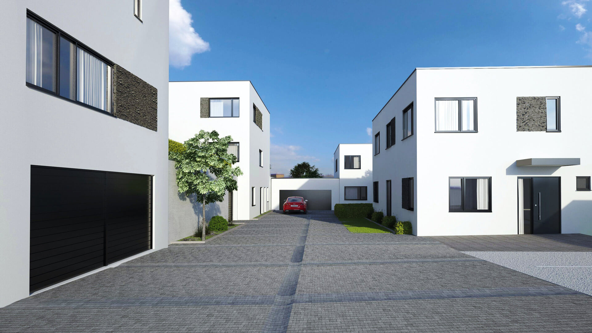 3D-Visualisierung von mehreren Einfamilienhäusern - Architekturprojekt in Gummersbach
